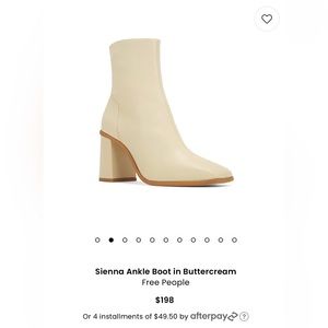 Free People Sienna Ankle Boot in Buttercream. Size 37 1/2